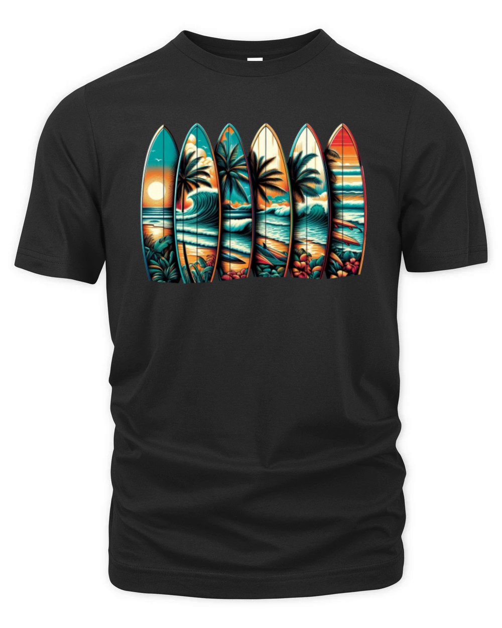 Surfboard Art Surfing Retro Surfer Surf Shop Organic Unisex T-shirt