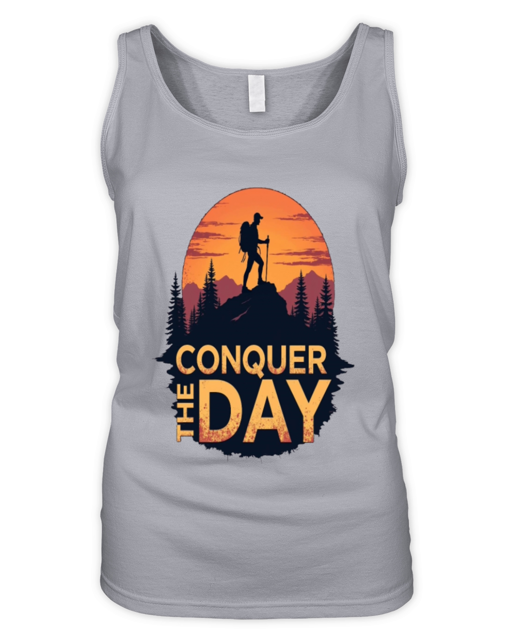 Conquer the Day Motivational Hiking Adventure Organic Women's Tank Top