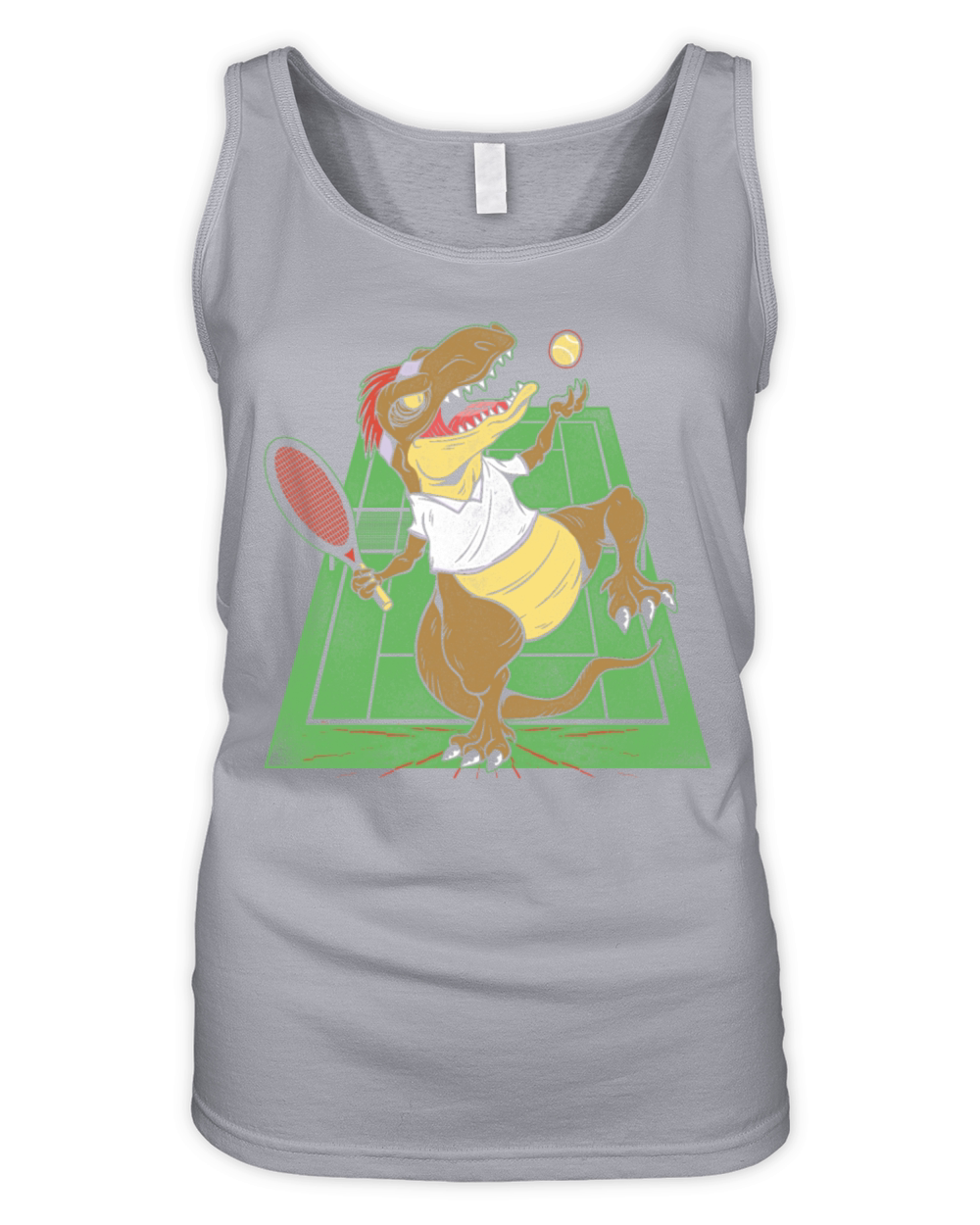 Funny Tennis Player Racket T-Rex Organic Women's Tank Top