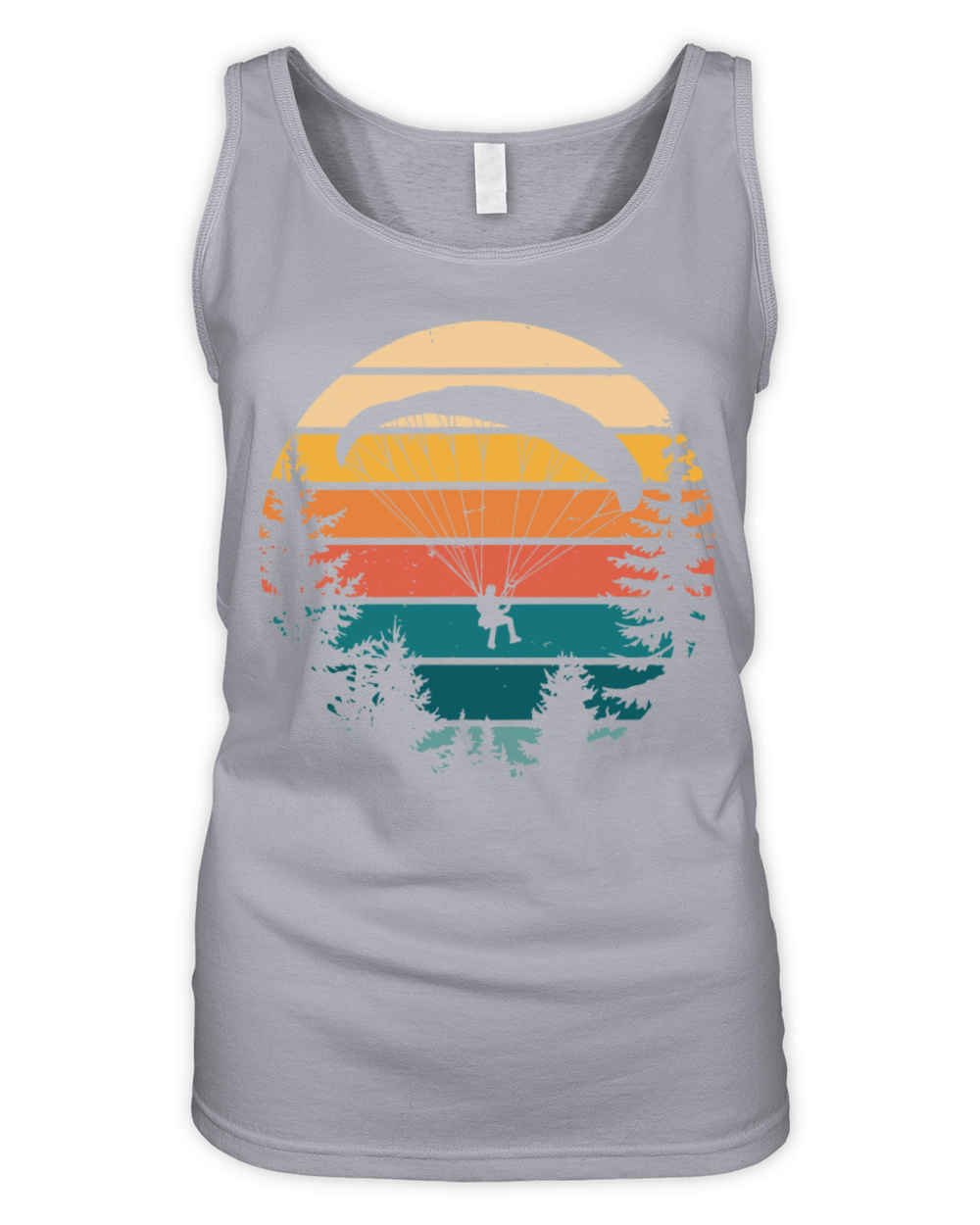 Vintage Paragliding Scenic Sunset Over Forest Organic Women's Tank Top