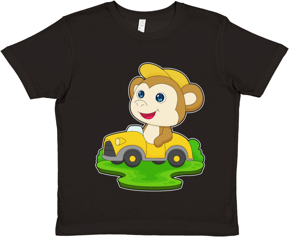 Monkey Car Premium Kids Crewneck T-shirt