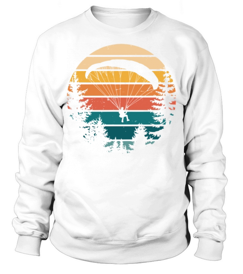 Vintage Paragliding Scenic Sunset Over Forest Sweatshirt Unisex