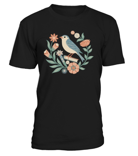 Cottagecore Bird and Floral Harmony T-Shirt Unisex