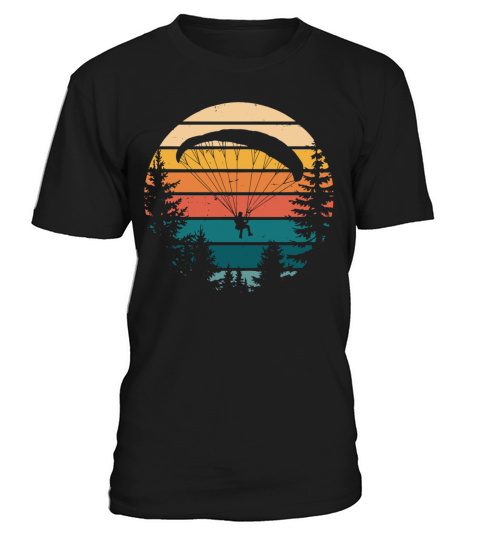 Vintage Paragliding Scenic Sunset Over Forest T-Shirt Unisex