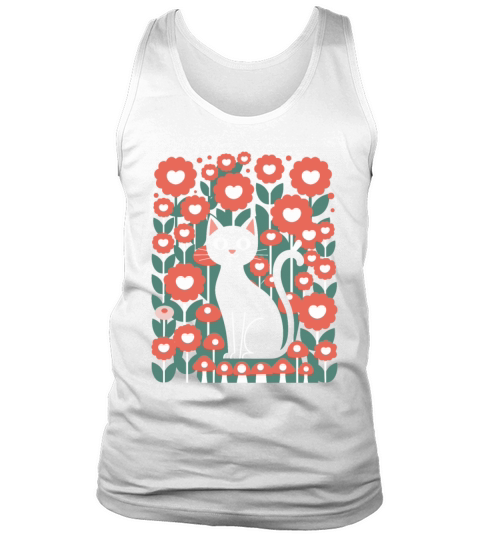 Cottagecore Cat in Floral Tank Top Unisex