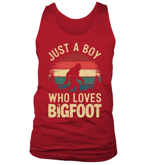 Just A Boy Who Loves Bigfoot Retro Style Forest Tank Top Unisex