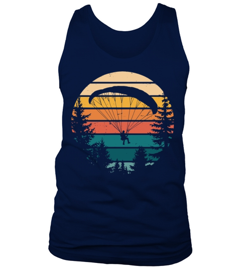 Vintage Paragliding Scenic Sunset Over Forest Tank Top Unisex