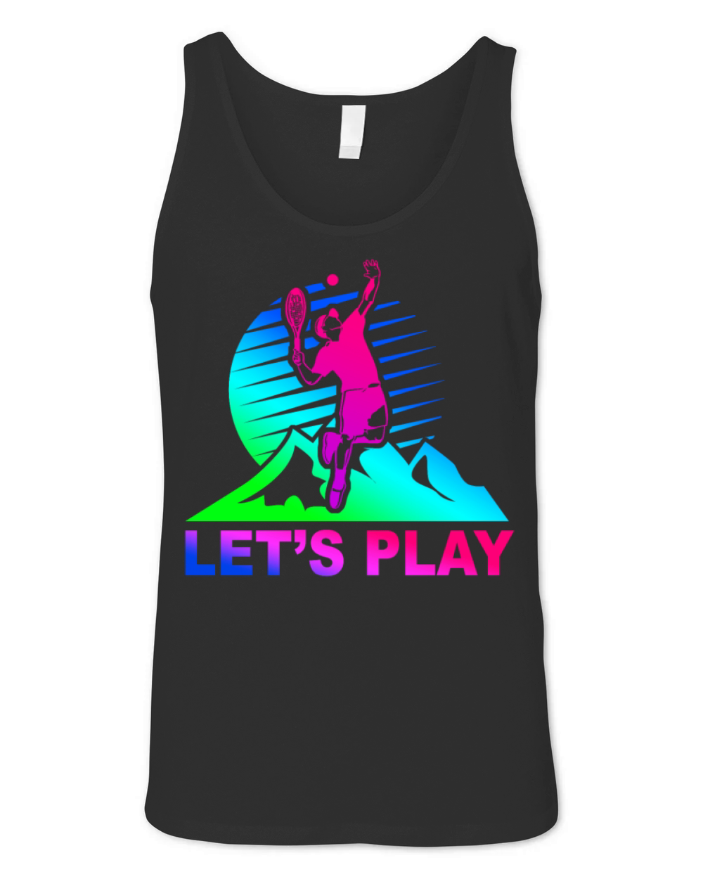 Funny Tennis Player Racket 80s 90s Unisex Jersey Tank