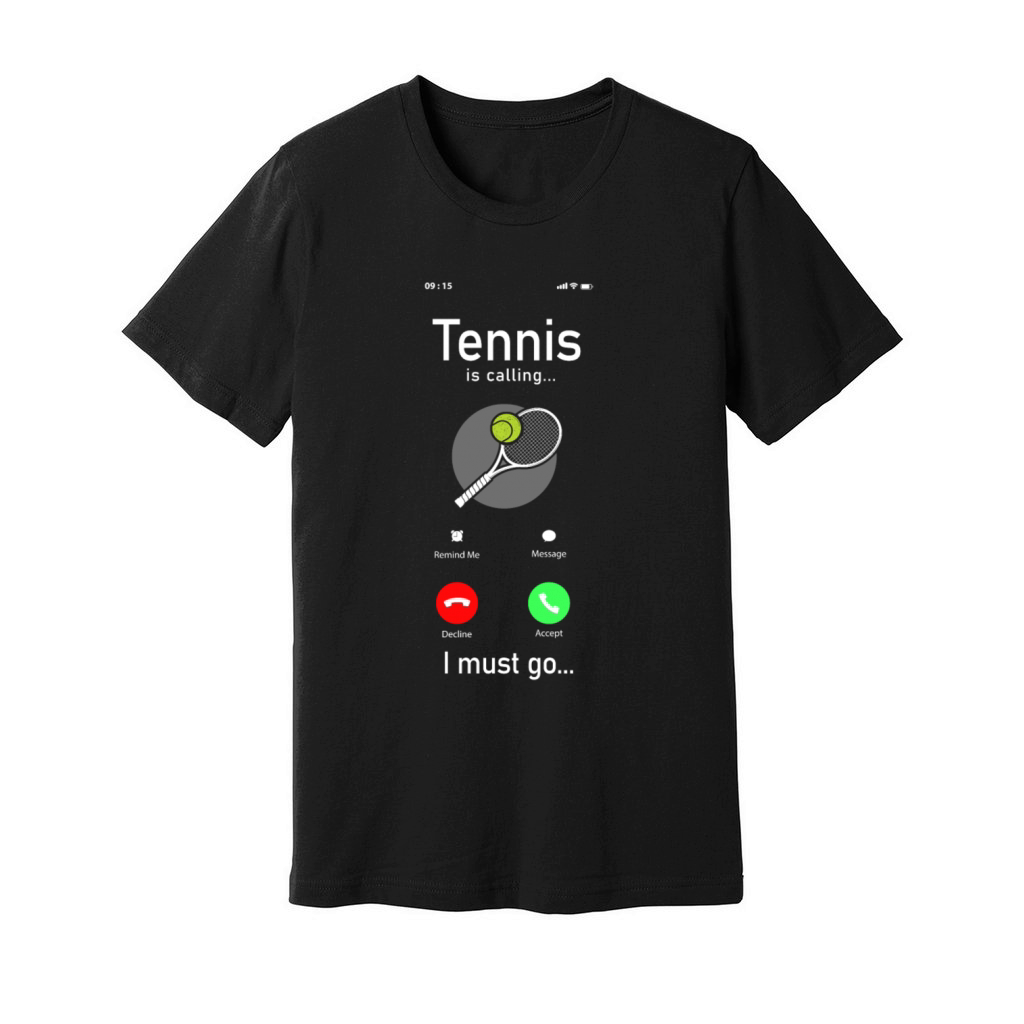 Funny Tennis Player Racket Phone Unisex Jersey Tee