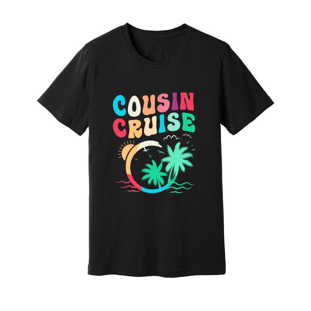 Palm Tree Summer Beach Trip Cousin Cruise Squad Unisex Jersey Tee