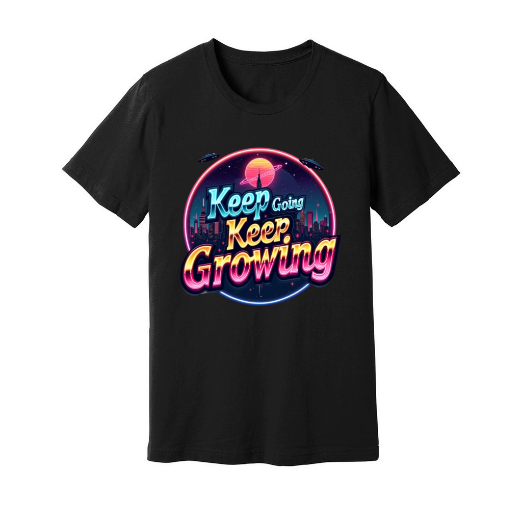 Typographic t shirt "Keep going keep growing" Unisex Jersey Tee