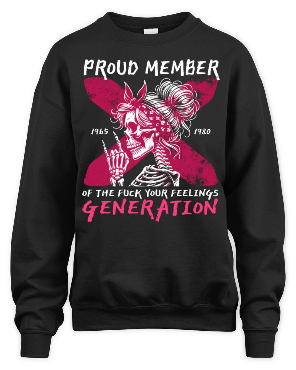 Funny X Generation Gen X Skull Woman Unisex Premium Crewneck Sweatshirt