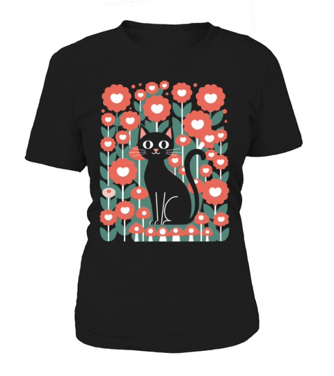 Cottagecore Cat in Floral Women's T-Shirt