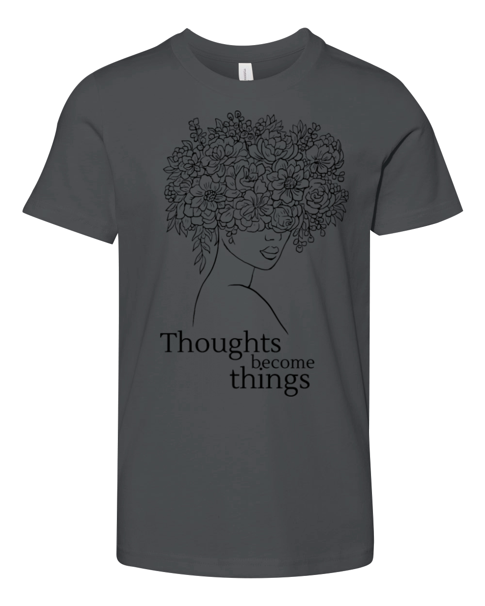 Mindful Quote Line Art Youth Unisex Jersey Tee