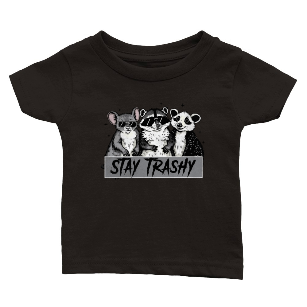 Stay trashy raccoons vintage Classic Baby Crewneck T-shirt