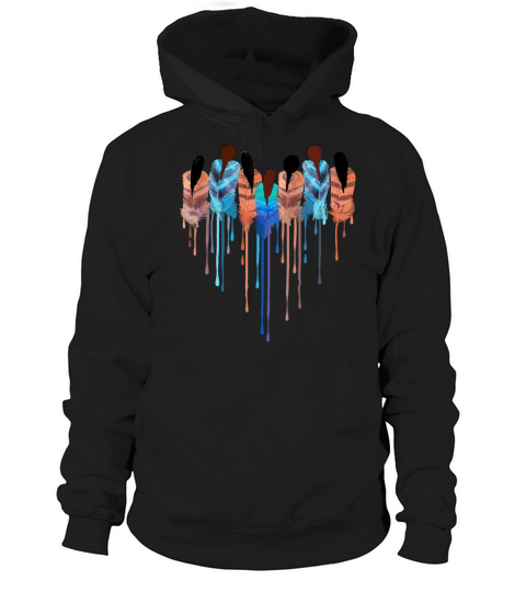 Women Heart Shape Watercolor Native American Hoodie Unisex