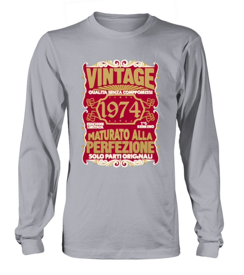 50 Compleanno 50 Uomo Anni Retro Vintage 1974 Reg Long sleeved Unisex