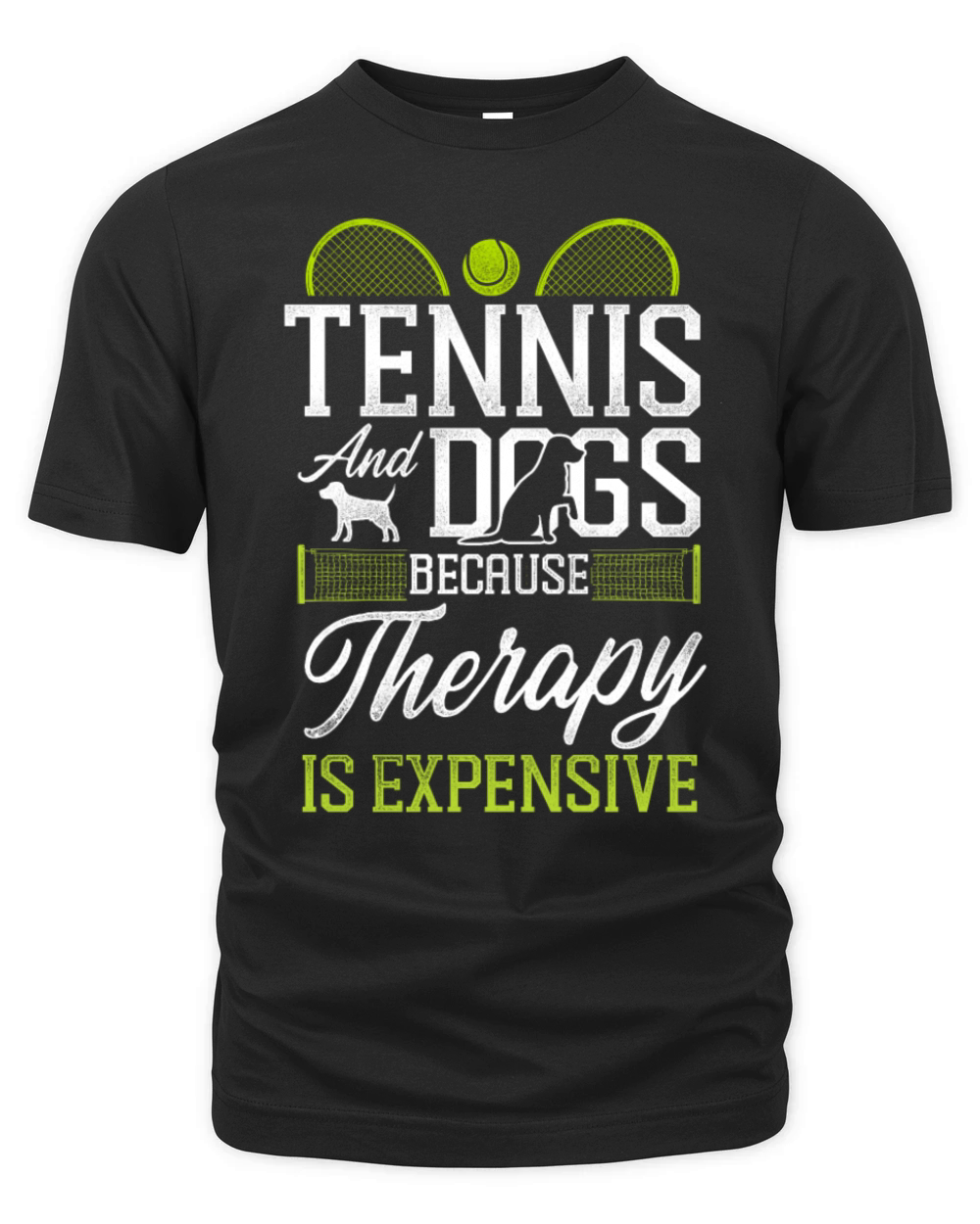 Funny Tennis Player Racket Dog Organic Unisex T-shirt