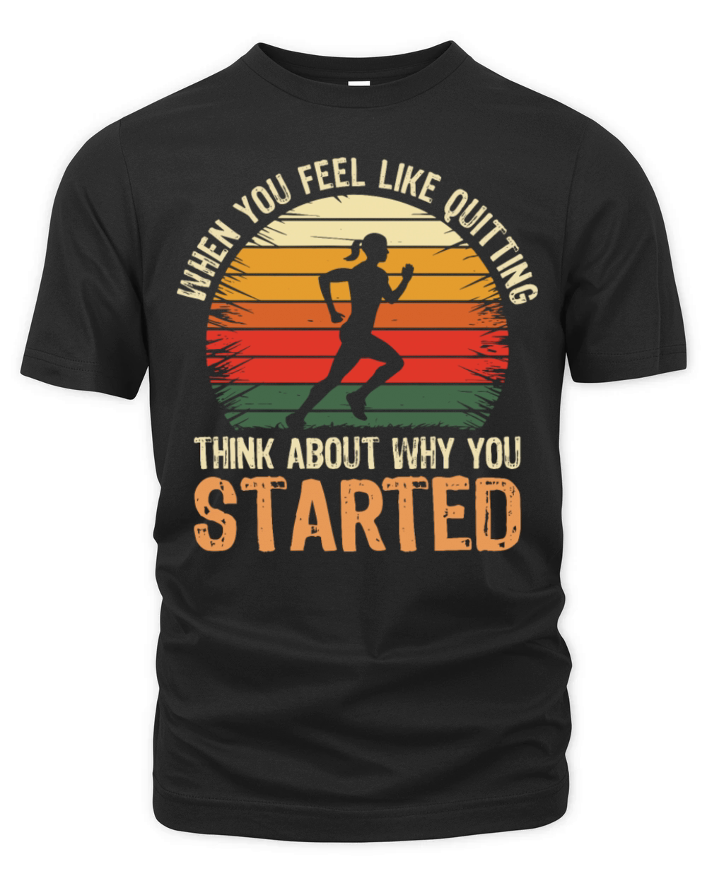 Motivational Runner Vintage Think About Running Organic Unisex T-shirt