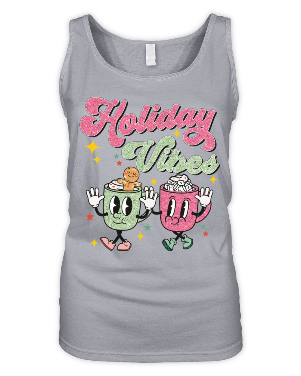Holiday Vibes Fall Funny Print Organic Women's Tank Top