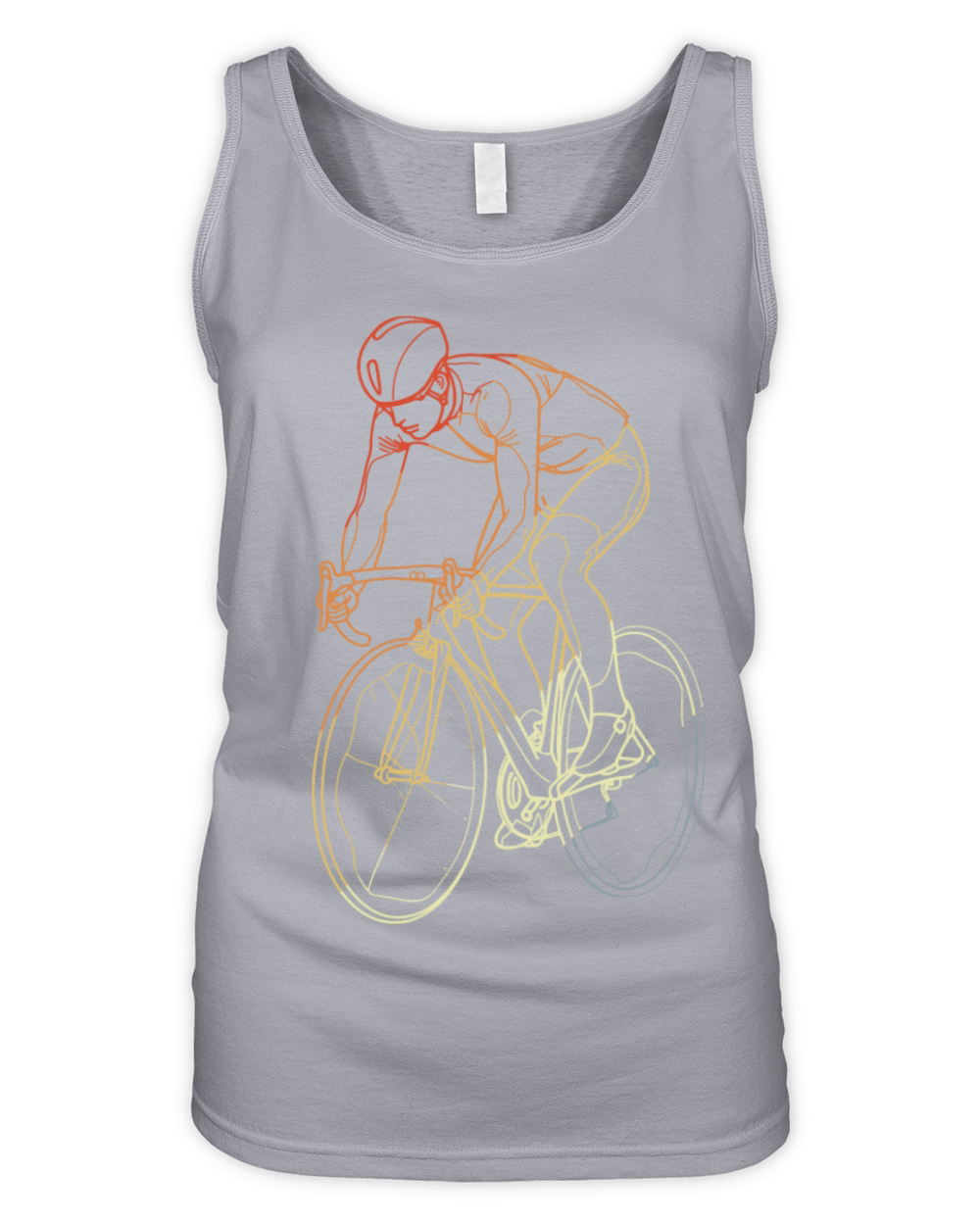 Vintage Cyclist One Line Drawing Organic Women's Tank Top