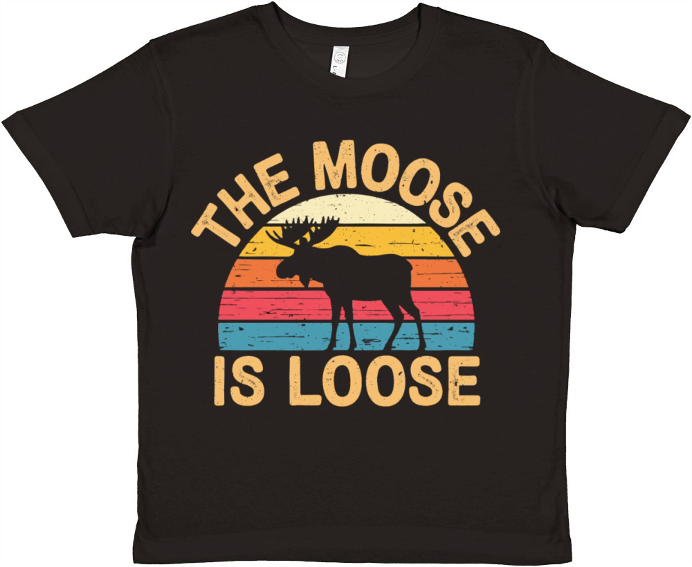 Vintage The Moose is Loose Retro Wildlife Nature Premium Kids Crewneck T-shirt