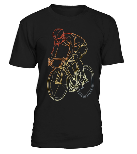 Vintage Cyclist One Line Drawing T-Shirt Unisex