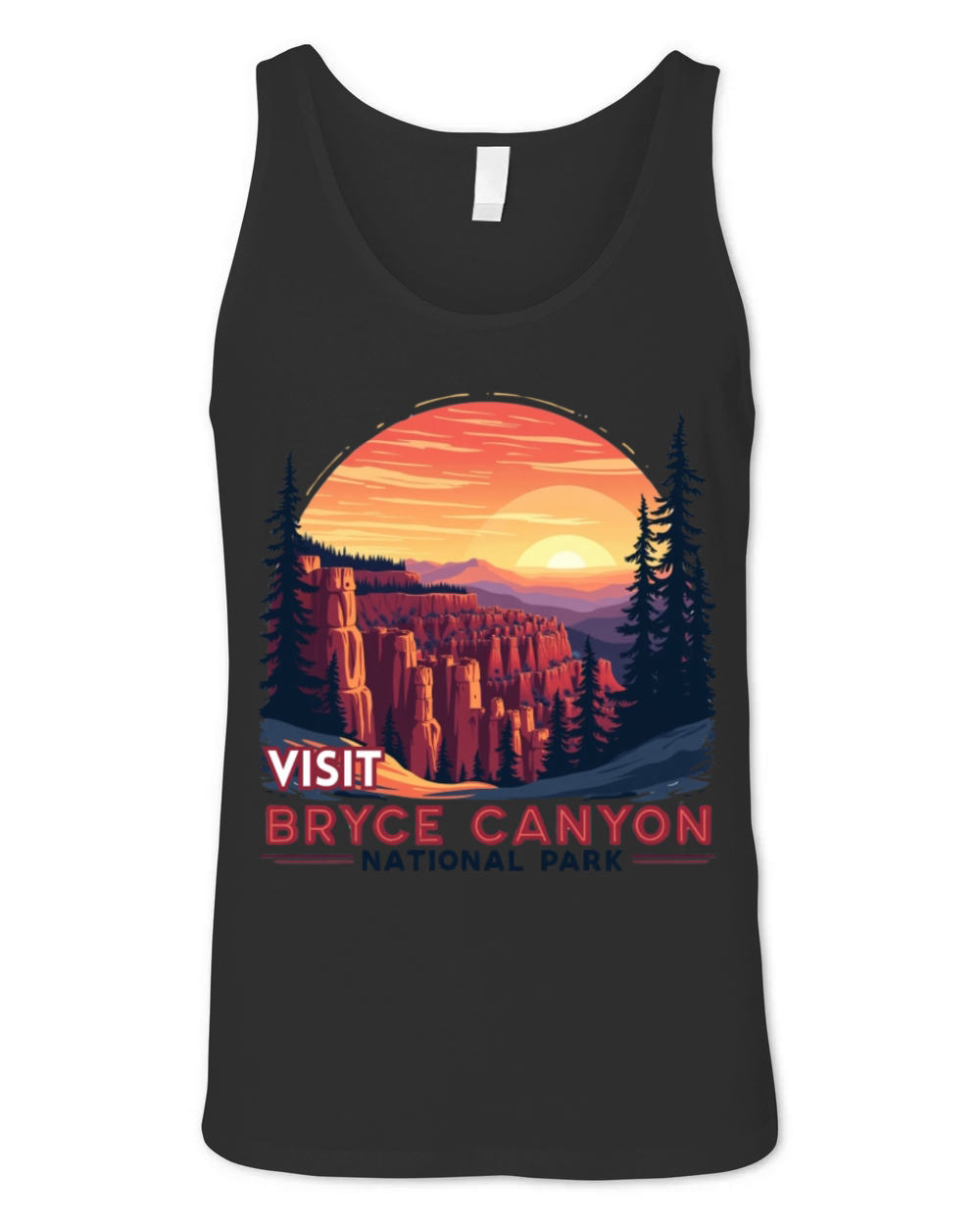 Bryce Canyon National Park Retro Illustraion V 01 Unisex Jersey Tank