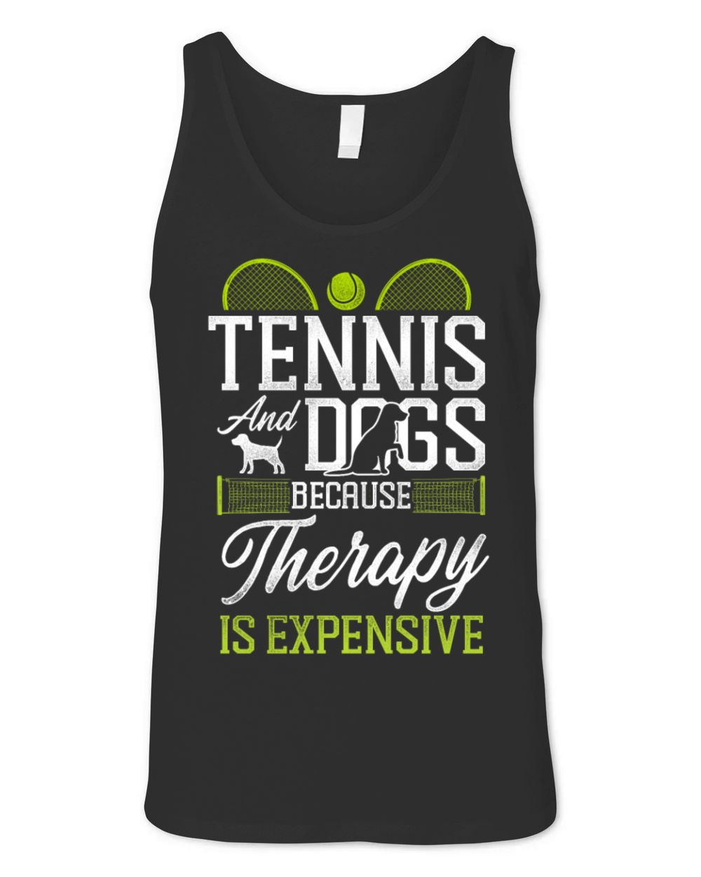 Funny Tennis Player Racket Dog Unisex Jersey Tank