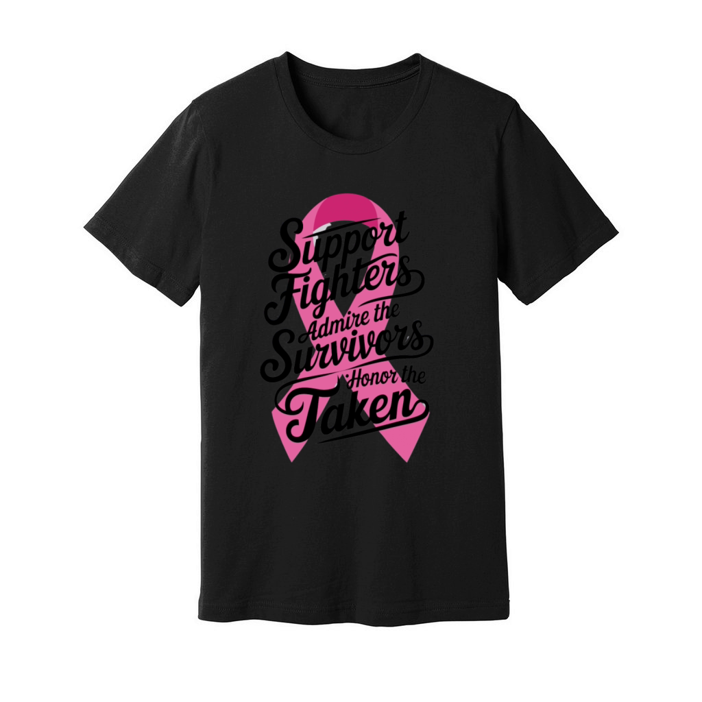 Support Admire Honor Breast Cancer Awareness Unisex Jersey Tee