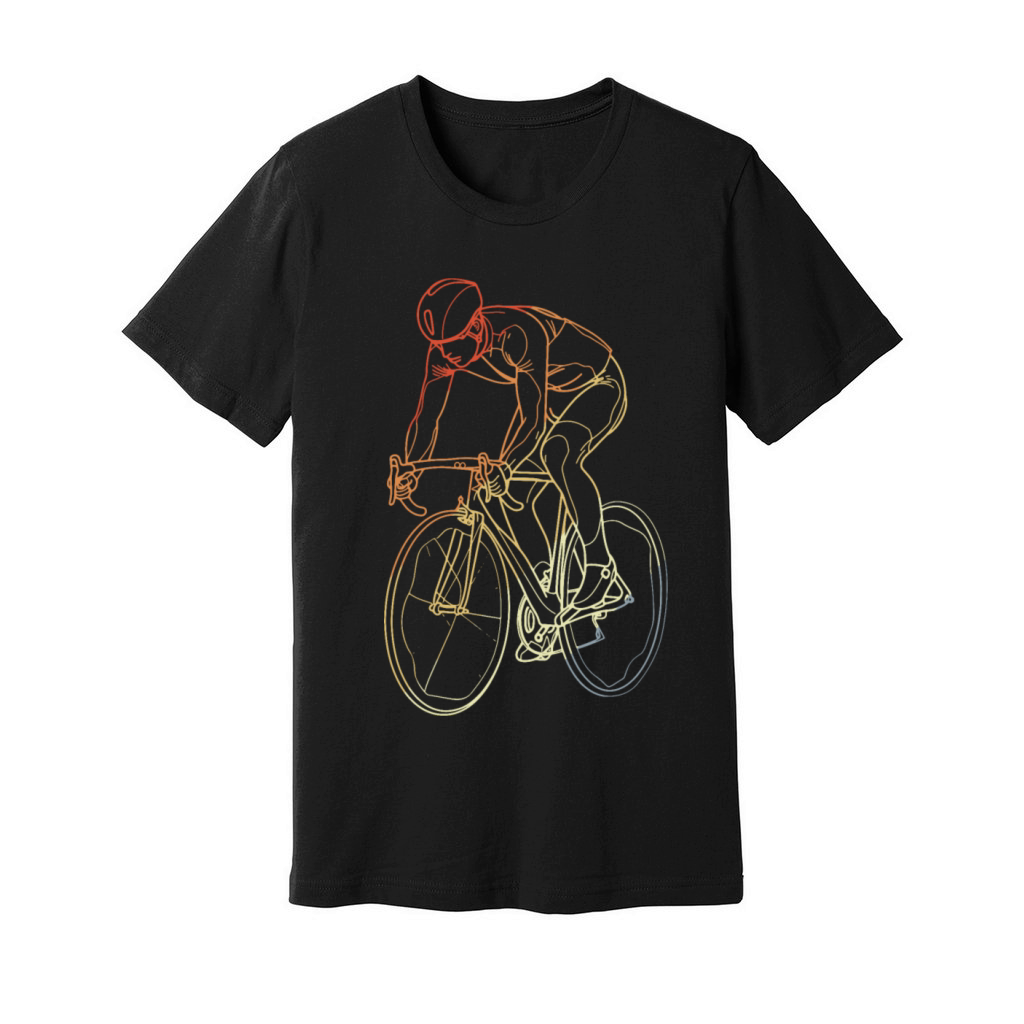 Vintage Cyclist One Line Drawing Unisex Jersey Tee