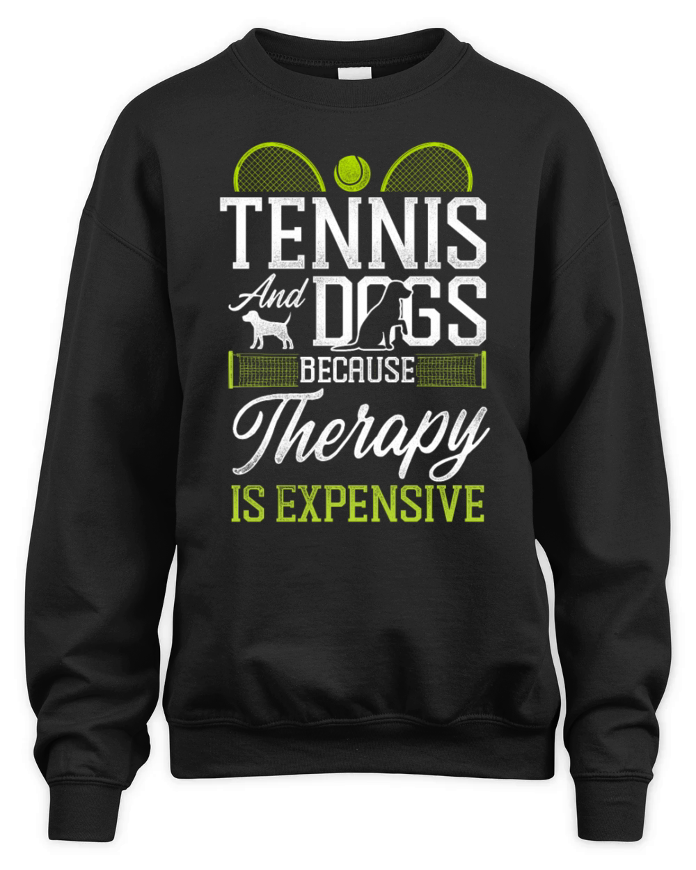 Funny Tennis Player Racket Dog Unisex Premium Crewneck Sweatshirt