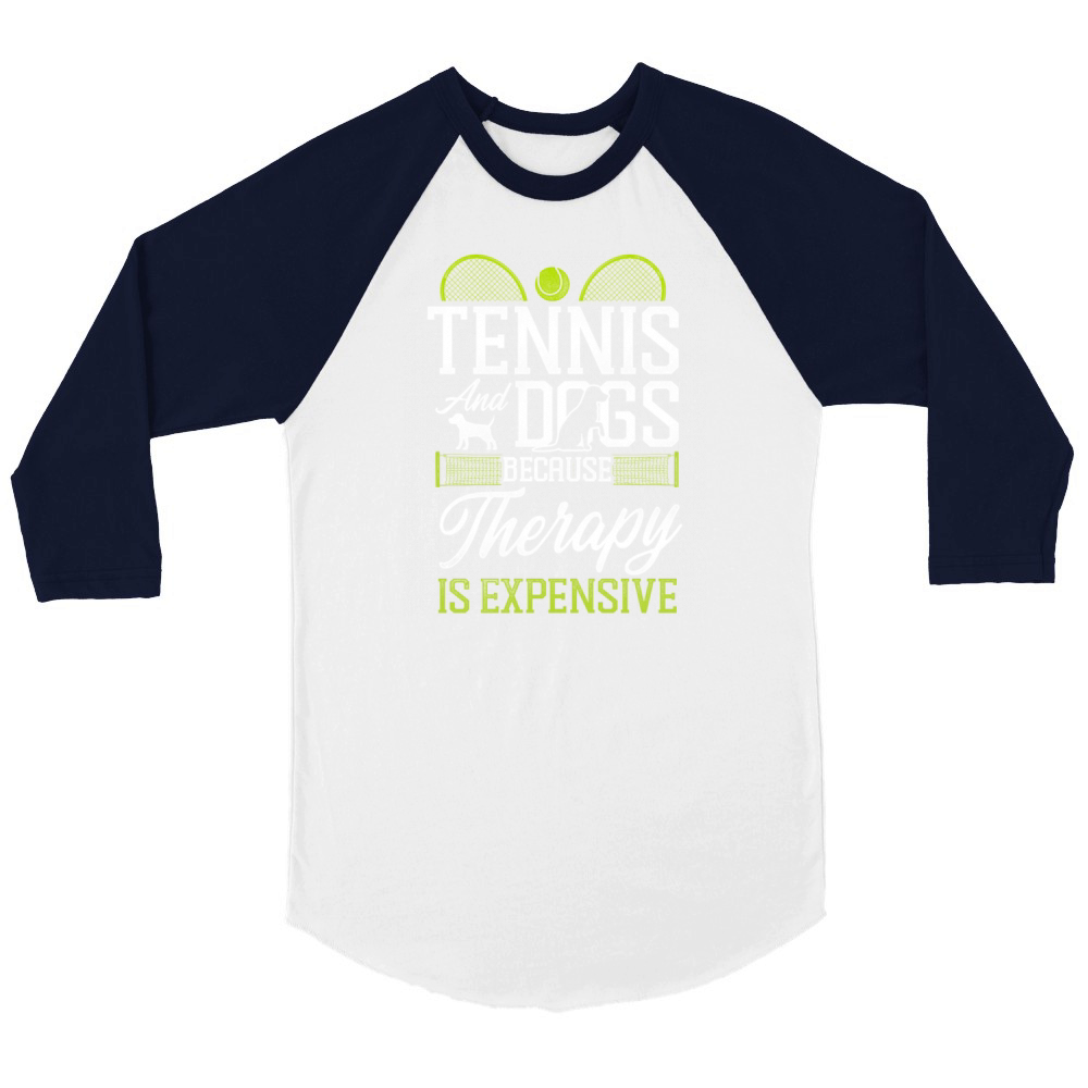 Funny Tennis Player Racket Dog Unisex ¾ sleeve Raglan T-shirt