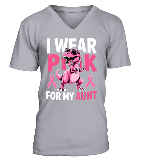 Breast Cancer Pink Awareness Design V-Neck T-shirt