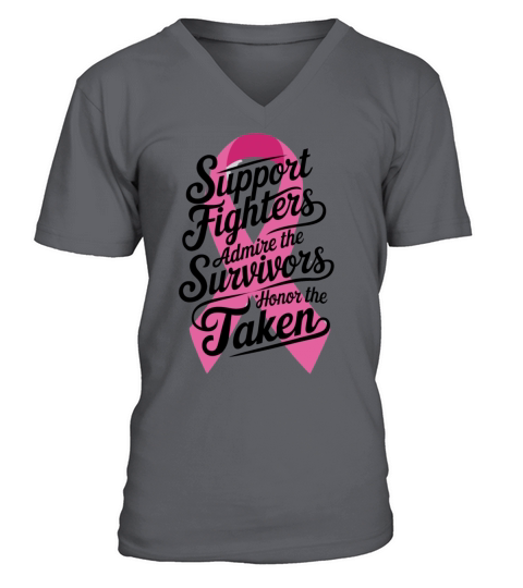 Support Admire Honor Breast Cancer Awareness V-Neck T-shirt