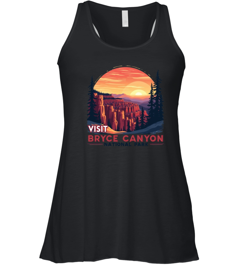 Bryce Canyon National Park Retro Illustraion V 01 Women's Flowy Tank Top