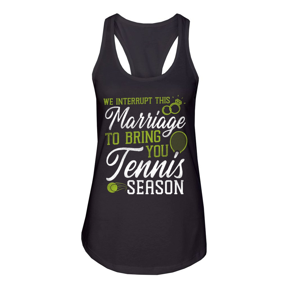 Funny Tennis Player Racket Husband Women's Racerback Tank