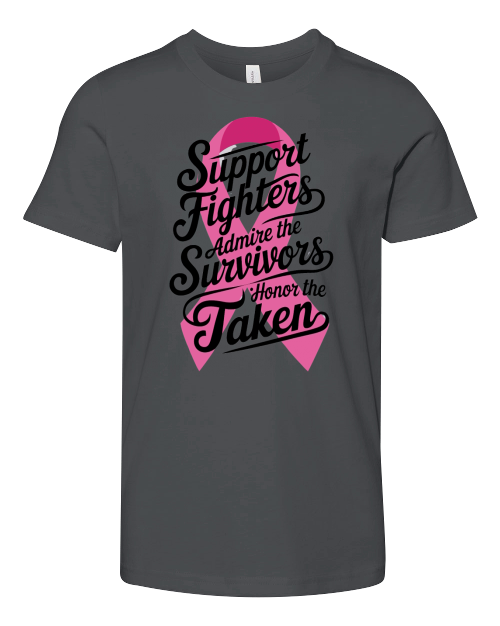 Support Admire Honor Breast Cancer Awareness Youth Unisex Jersey Tee