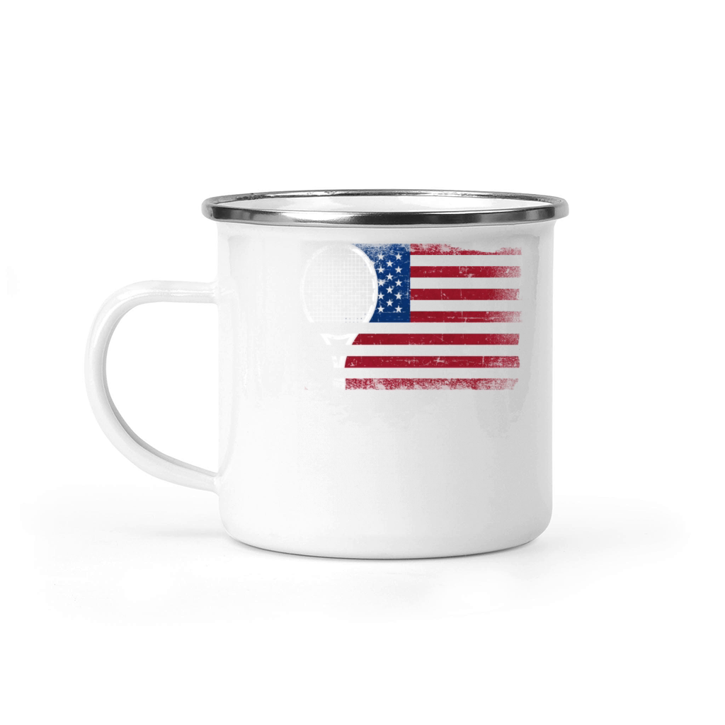 Funny Tennis Player Racket Camping Mug