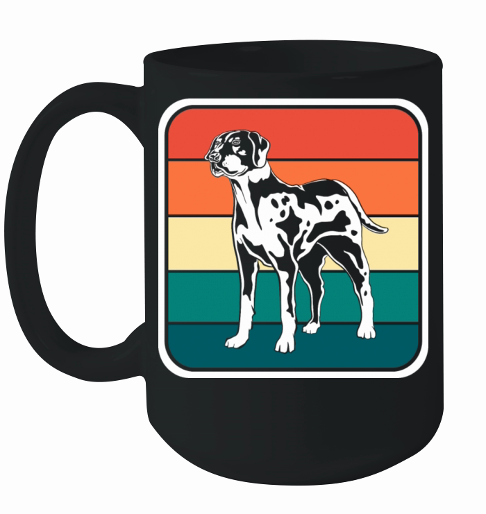 Retro Colorful Louisiana Catahoula Leopard Dog Ceramic Mug