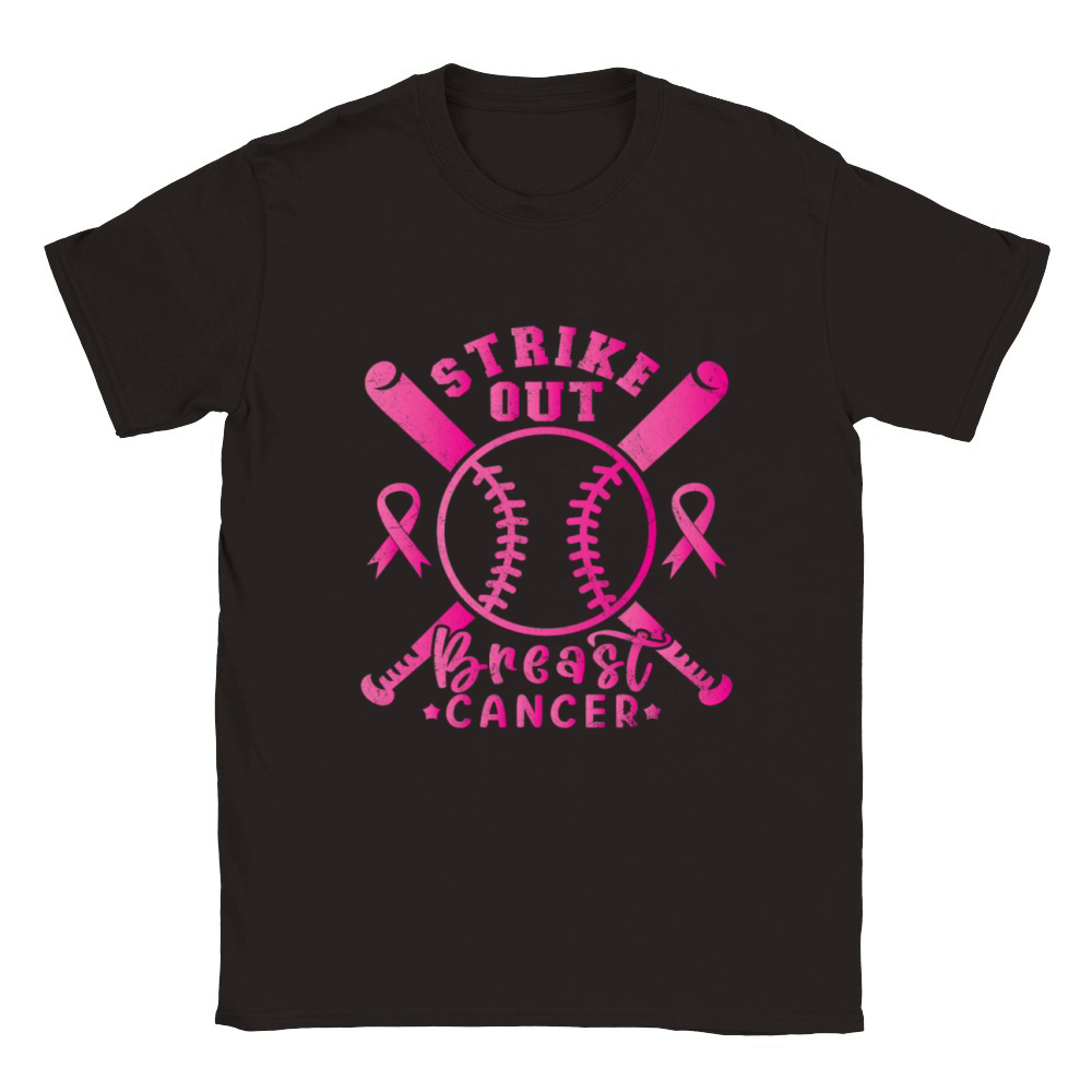 Strike Out Breast Cancer Awareness Baseball Classic Kids Crewneck T-shirt