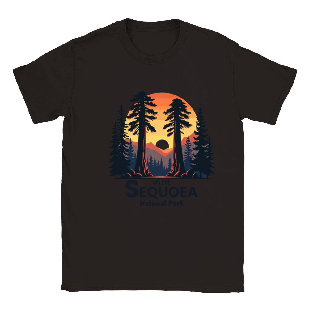 Visit Sequoea National Park Retro Illustraion V 01 Classic Kids Crewneck T-shirt