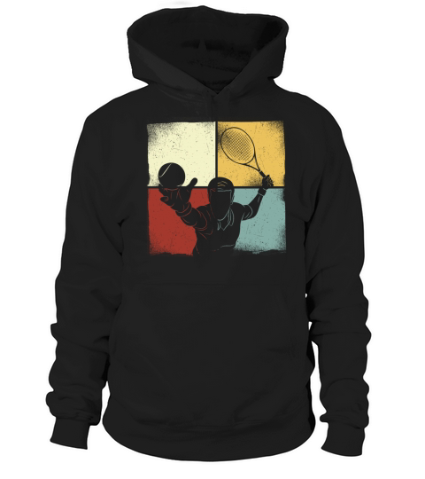Funny Tennis Player Racket Retro Hoodie Unisex