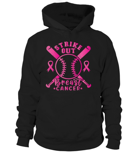 Strike Out Breast Cancer Awareness Baseball Hoodie Unisex