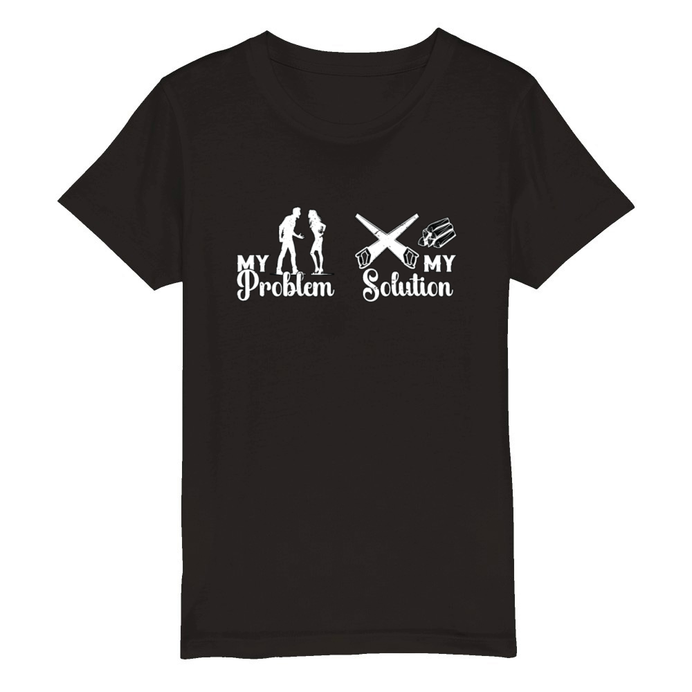 Arborist My Problem My Solution Pictogram Mom Dad Organic Kids Crewneck T-shirt