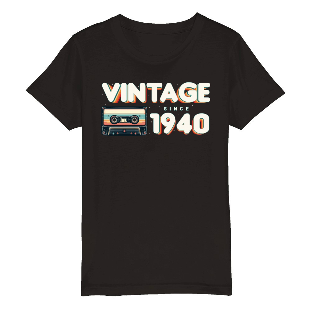 Vintage 1940 Retro Vintage Nostalgic Birthday Organic Kids Crewneck T-shirt