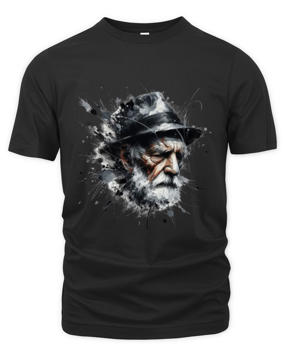 Tired Old Homeless Man Portrait Organic Unisex T-shirt