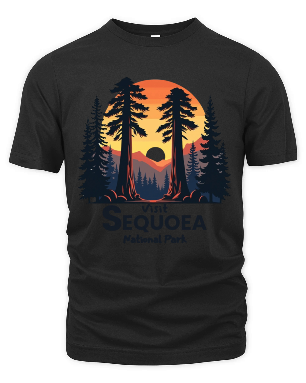 Visit Sequoea National Park Retro Illustraion V 01 Organic Unisex T-shirt