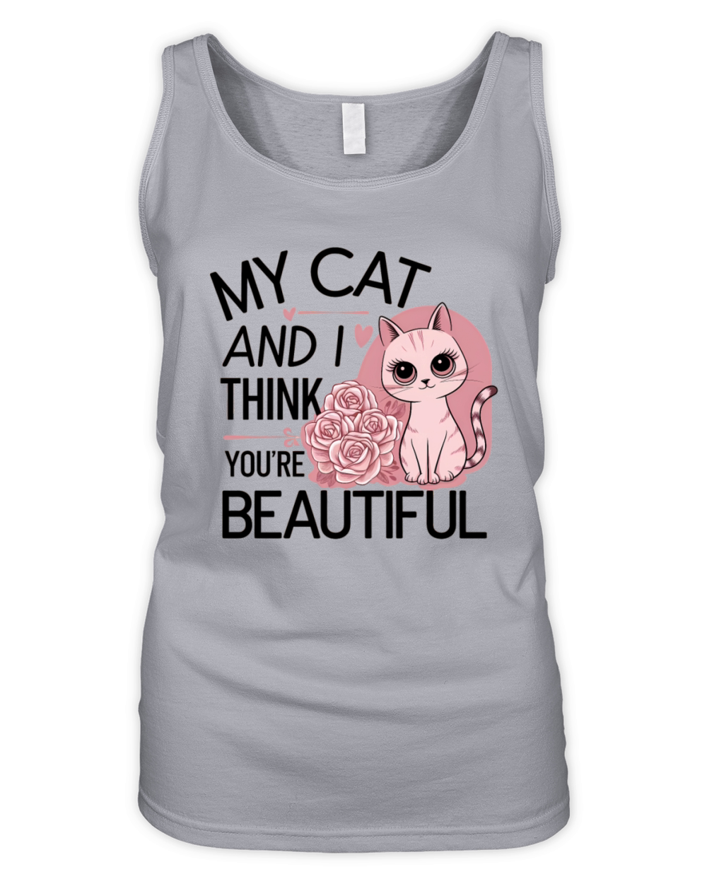 My cat and I think youre beautiful Organic Women's Tank Top