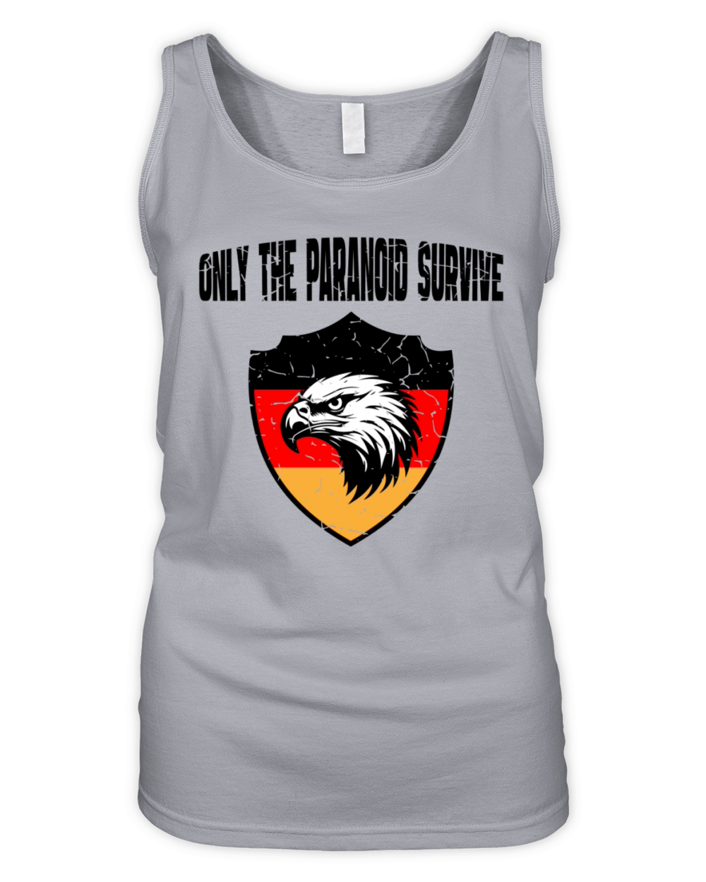 Only The Paranoid Survive Germany Vintage Black Organic Women's Tank Top